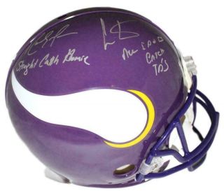Randy Moss & Cris Carter Signed Minnesota Vikings Authentic Helmet Jsa 23936