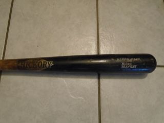 MICHAEL BRANTLEY GAME BAT HOUSTON ASTROS INDIANS OLD HICKORY MB KNOB LOOK 3