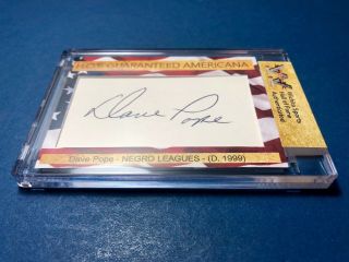 D) Dave Pope Homestead Grays Indians Negro Leagues Hof Guar Americana Autograph