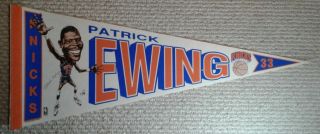 Vintage Patrick Ewing York Knicks Nba Full Size Basketball Player Pennant