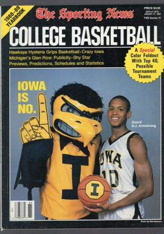 1988 - 89 The Sporting News College Basketball Yearbook - B.  J.  Armstrong - Iowa - Cover