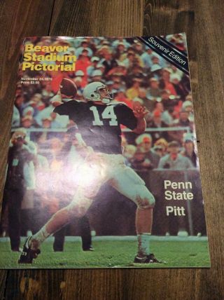 1978 Penn State Nittany Lions Vs Pitt Panthers Ncaa Football Program Vtg Pa 70s