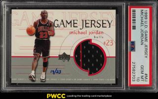 1999 Upper Deck Game Jersey Michael Jordan Patch /23 Mj Psa 10 Gem (pwcc)