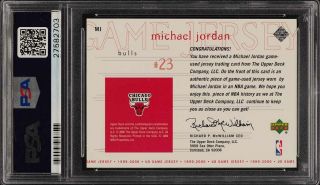 1999 Upper Deck Game Jersey Michael Jordan PATCH /23 MJ PSA 10 GEM (PWCC) 2