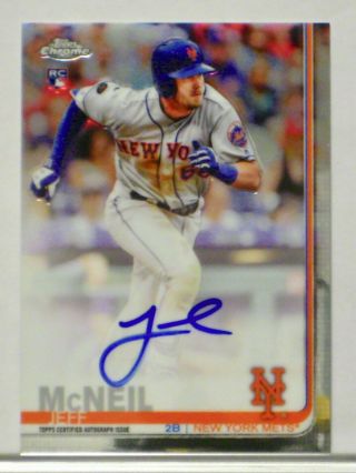 Jeff Mcneil Auto Rc 2019 Topps Chrome Autograph Rookie Card York Mets