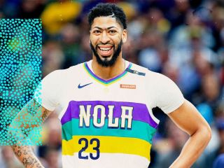 2018 - 19 Anthony Davis Game Worn Issued Orleans Pelicans MARDI GRAS JERSEY 7