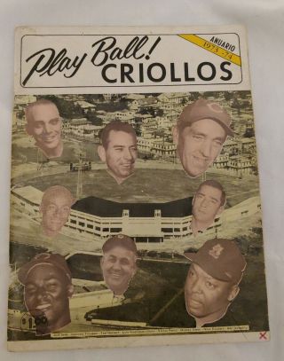 Baseball De Puerto Rico Magazín Play Ball Criollos.  Anuario 1973 - 74.