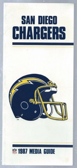 1987 San Diego Chargers Football Media Guide Record Book Dan Fouts