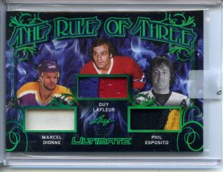 2018 - 19 Leaf Ultimate The Rule Of Three M.  Dionne G.  Lafleur P.  Esposito 5/5