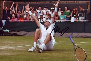 John Isner Hand Signed 8x12 Inches Tennis Wimbledon Photo