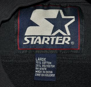 vtg 90s STARTER Florida State Seminoles FSU Sewn Sweatshirt Men ' s LARGE L Black 2