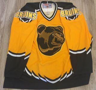 Ccm Boston Bruins Yellow Pooh Bear Alternate Hockey Jersey Xxl