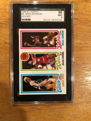 Larry Bird Celtics Magic Johnson Lakers 1980 Topps 6 Rookie Card Rc Sgc 9