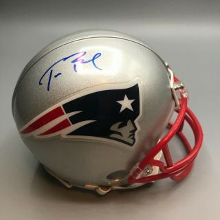 Tom Brady Autographed England Patriots Proline Mini Helmet W/ Psa/dna