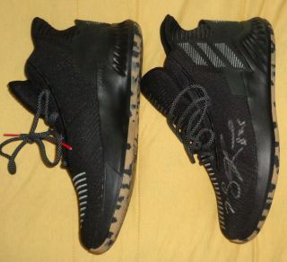 DERRICK ROSE SIGNED GAME MODEL ISSUED ADIDAS BASKETBALL SHOES BULLS LOA 5