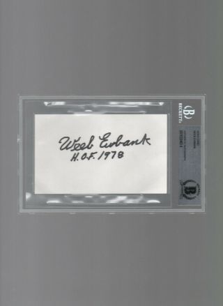 Weeb Ewbank Autographed Signed Index Card 3x5 Beckett Bgs Slabbed