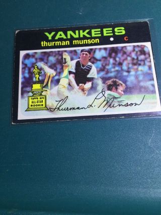 1971 Topps Thurman Munson York Yankees 5 Baseball Card Rough Corners