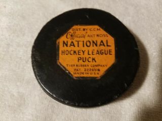 58 - 62 Chicago black hawks art ross tyer official game hockey puck 2