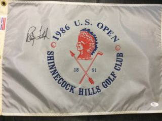 Ray Floyd Signed 1986 Us Open Golf Flag Shinnecock Hills Cc Jsa