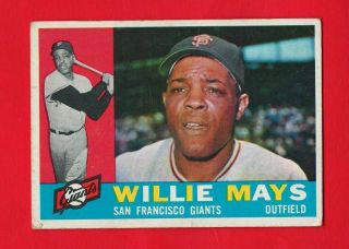 1960 Topps Willie Mays 200 Baseball Card Vg - Ex Cond.  " Wow "
