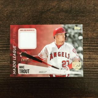 Mike Trout 2019 Topps Major League Material Relic Mlm - Mt Angels 146/150