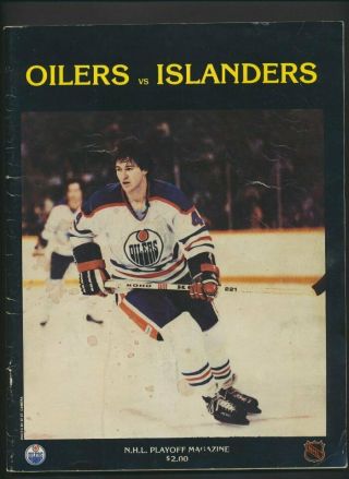 1980 - 81 Edmonton Oilers Hockey Program Apr 24/81 Playoffs Gretzky Ny Islanders