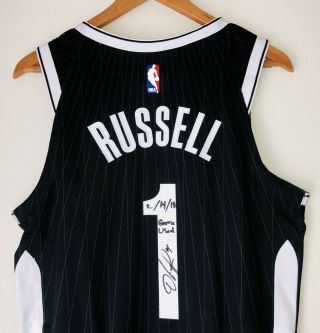 D’angelo Russell Brooklyn Nets Signed Game Nike Nba City Jersey Steiner Loa