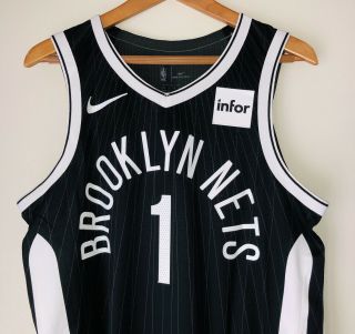 D’Angelo Russell Brooklyn Nets Signed Game Nike NBA City Jersey STEINER LOA 8