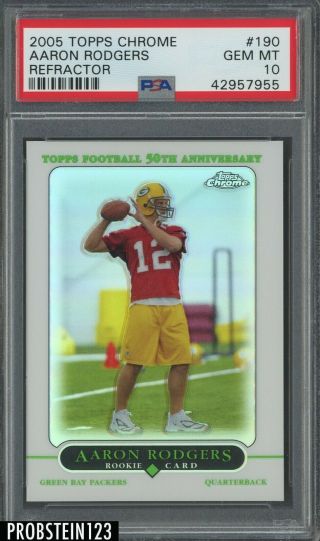 2005 Topps Chrome Refractor 190 Aaron Rodgers Packers Rc Psa 10 Gem