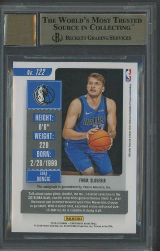 2018 - 19 Contenders Cracked Ice Rookie Ticket Luka Doncic RC AUTO /25 BGS 10 2