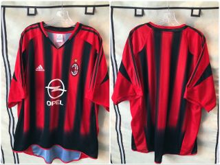 Ac Milan 2004 - 05 Home Soccer Jersey Xl Adidas Serie A