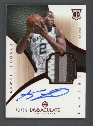 2012 - 13 Immaculate Chinese Red Kawhi Leonard Rpa Rc Patch Auto 23/25