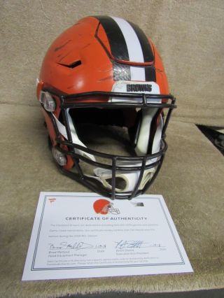 Carl Nassib Cleveland Browns Game Worn Helmet Nfl Fanatics Penn State