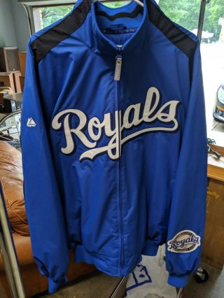 Kansas City Royals Majestic Size Mens Xl Euc Jacket Coat Fleece Lined Warm