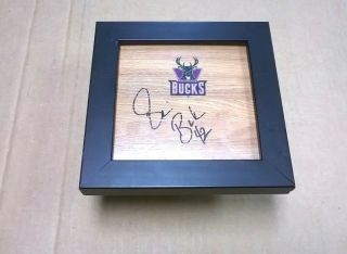 Vin Baker Milwaukee Bucks Basketball Signed,  Framed Floor