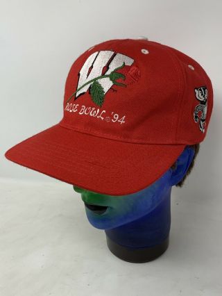 Vintage 1994 Wisconsin Badgers Rose Bowl Game Snapback Hat Cap Ncaa 90s 1990s