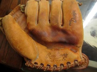 Vtg Johnny Podres Rawlings G300 Baseball Glove Mitt Brooklyn Dodgers Usa Rht