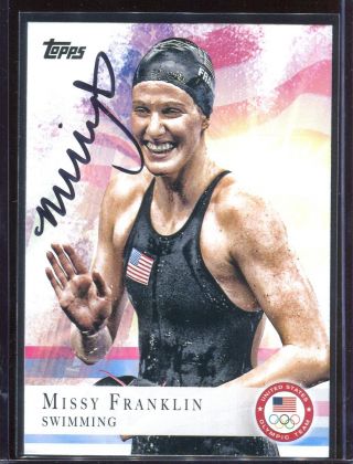 Missy Franklin Olympic Swimmer Signed 2012 Topps Card Psa Dna Autograph 94