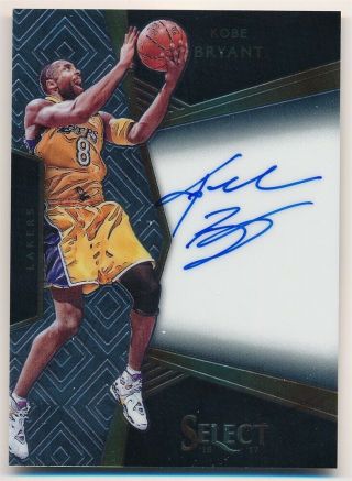 Kobe Bryant 2016/17 Panini Select On Card Autograph Lakers Auto Sp 96/99 $300