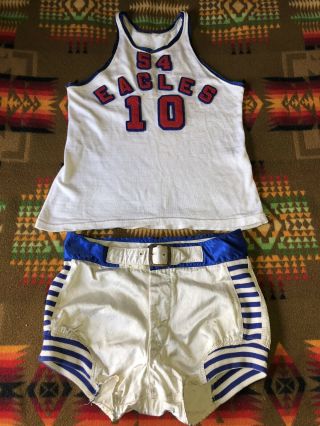 Youth 40 Vintage Eagles Basketball Uniform Shorts Jersey