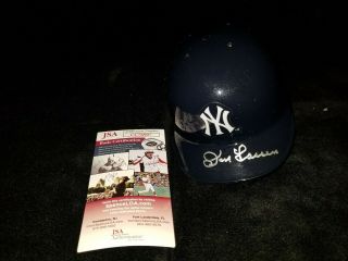 Don Larsen Autographed York Yankees Mini Helmet Jsa