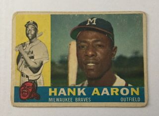 1960 Topps Hank Aaron Milwaukee Braves 300 (low Grade)