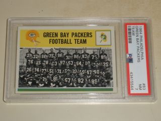 1964 Philadelphia Football 83 Green Bay Packers Team Card Psa 7 Nm