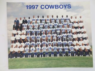 Dallas Cowboys Team Picture Roster 8x10 Vintage Retro Vtg 1997 Nfl Football