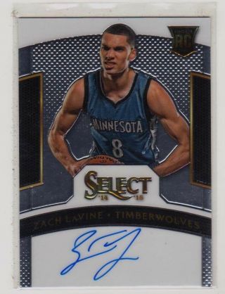 2014 - 15 Panini Select Basketball Rookie Rc Auto Autograph Zach Lavine 245/275