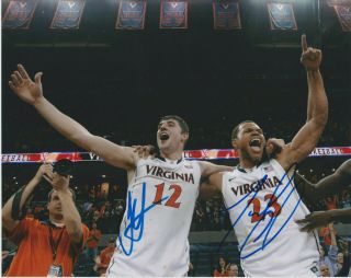 Joe Harris,  Justin Anderson Virginia Cavaliers Basketball Signed 8x10 Photo