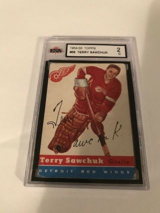 1954 - 55 Topps Terry Sawchuk Detroit Red Wings 58