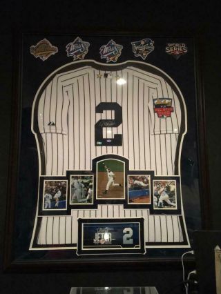 York Yankees Derek Jeter Signed & Framed Mlb Authentic Jersey Steiner Proof