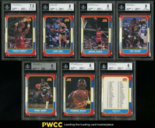 1986 Fleer Basketball Hi - Grade Complete Set Michael Jordan Rc 57 Bgs 8 (pwcc)