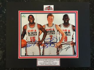 Michael Jordan,  Magic Johnson,  & Larry Bird Autographed 8x10 Photo W/coa